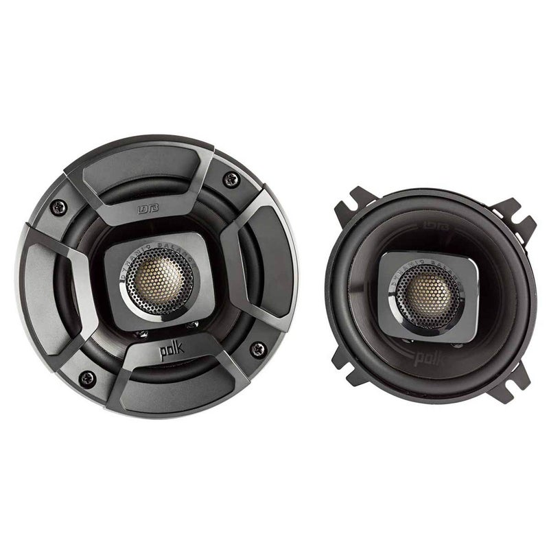 Polk Audio DB402 DB+ Series 4 Inch Speakers Car Audio with Marine Certification, Car Coaxial Speakers, Black - Image 1